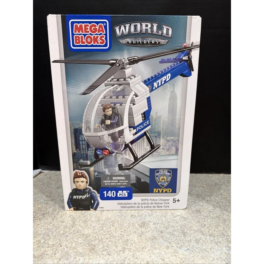 Mega Bloks World Builders Police Chopper Set #97845 [NYPD] BRAND NEW